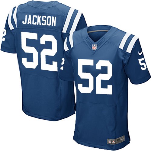 Men's Elite D'Qwell Jackson Nike Jersey Royal Blue Home - #52 NFL Indianapolis Colts